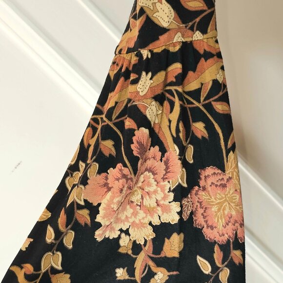 Free People Boho Midnight Garden Black Blush Floral Maxi Dress XS - Picture 6 of 11